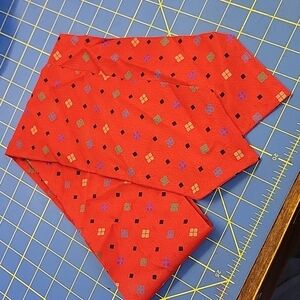 Mademoiselle Scarf 48" Length Vintage Print Red Neck Head Or Purse